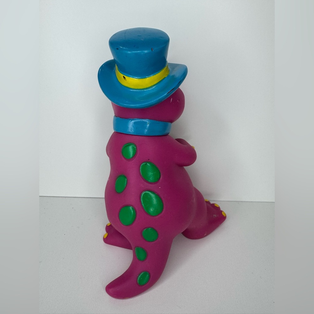 (2)Vintage 1993 Barney The Dinosaur “Fun Time Barney 5.5" Rubber Toy Figure - Picture 4 of 7
